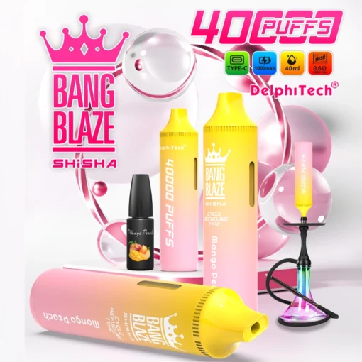 Bang Blaze Shisha 40K - 40 000 povlačenja, shisha stil, 6 okusa